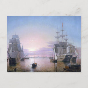 Boston Harbour 1850 Vykort