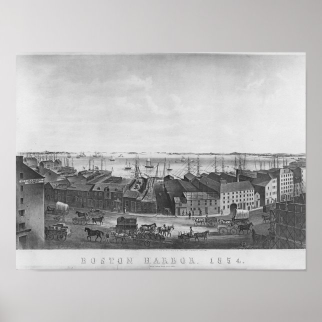 Boston Harbour, 1854 Poster (Framsidan)