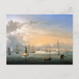 Boston Harbour 1854 Vykort
