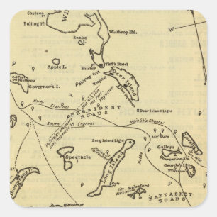 Boston Harbour 2 Fyrkantigt Klistermärke