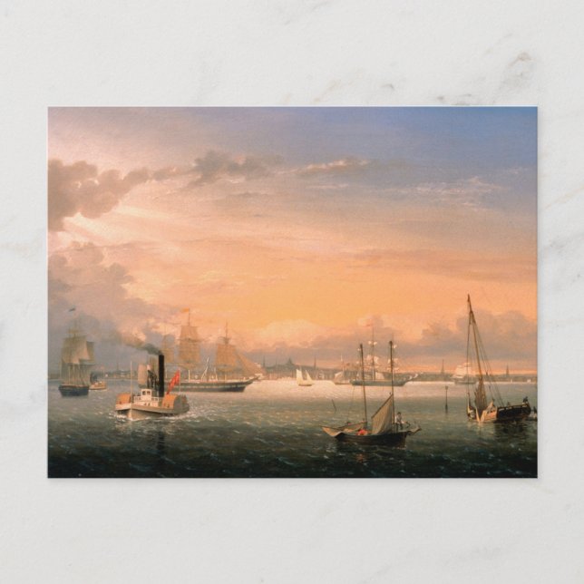 Boston Harbour av Fitz Henry Lane Vykort (Framsida)