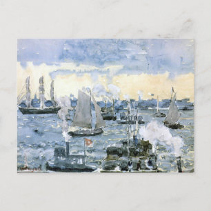 Boston Harbour, bra konsmålning Vykort