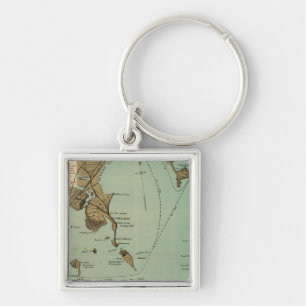 Boston Harbour Fyrkantig Silverfärgad Nyckelring