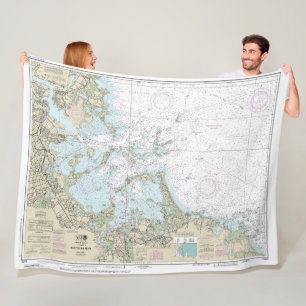 Boston Harbour Nautical Chart 13270 Fleecefilt