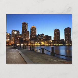 Boston Harbour och skyline. Boston är en av de 6 Vykort
