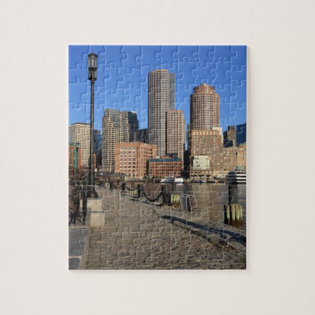 Boston Harbour och skyline. Boston är en av Pussel (Vertikal)