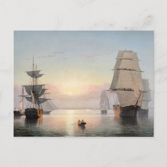 Boston Harbour, Sunset av Fitz Henry Lane Vykort (Framsida)