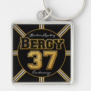 Boston Hockey Bergy 37 Fyrkantig Silverfärgad Nyckelring