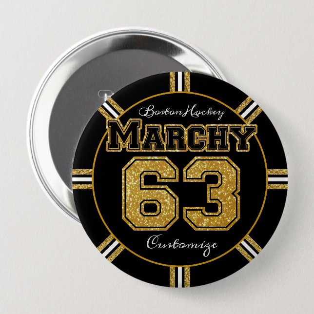 Boston Hockey Marchy 63 Knapp (Framsida & baksida)