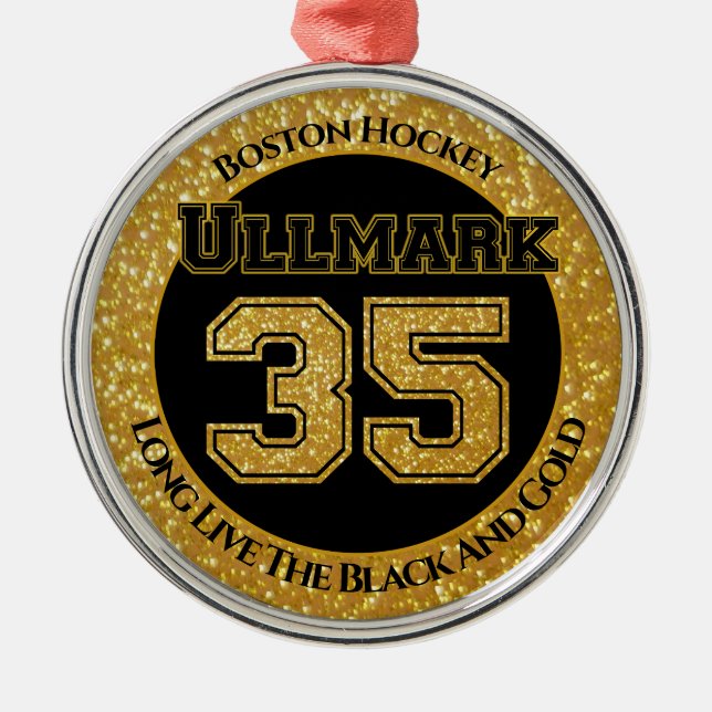 Boston Hockey Ullmark 35 Julgransprydnad Metall (Framsidan)