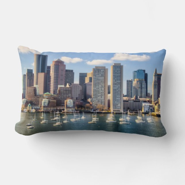 Boston horisont från strand lumbarkudde (Framsida)