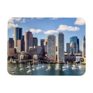 Boston horisont från strand magnet