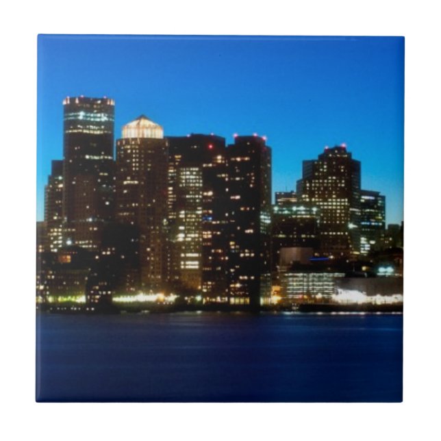 Boston horisont med månen kakelplatta (Framsidan)