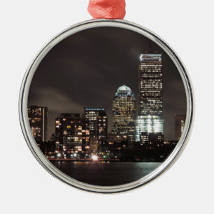 Boston horisont på natten julgransprydnad metall