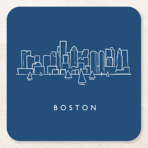 Boston horisont underlägg papper kvadrat