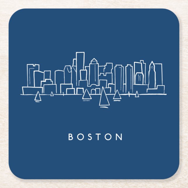 Boston horisont underlägg papper kvadrat (Framsidan)
