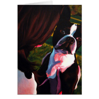 Boston i det röda strålkastarekortet hälsningskort