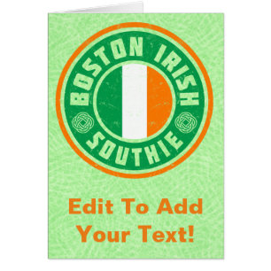 Boston Irish American Southie Card Hälsningskort