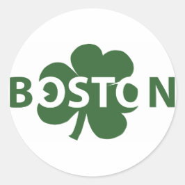 Boston Irish Shamrock Label Runt Klistermärke