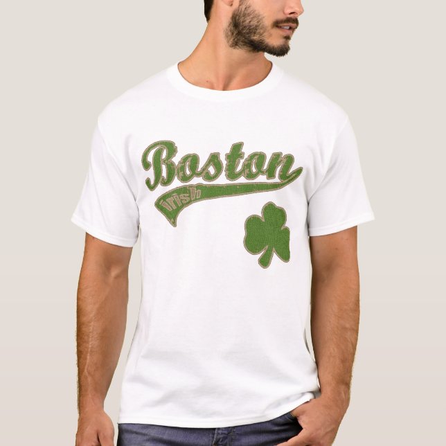 Boston Irish Shamrock t shirt (Framsida)