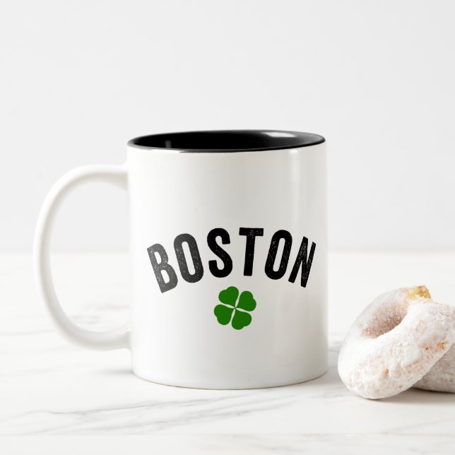 Boston Irish Shamrock Två-Tonad Mugg (Med munk)