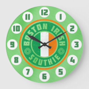Boston Irish Southie Clock Stor Klocka