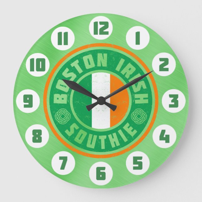 Boston Irish Southie Clock Stor Klocka (Framsida)