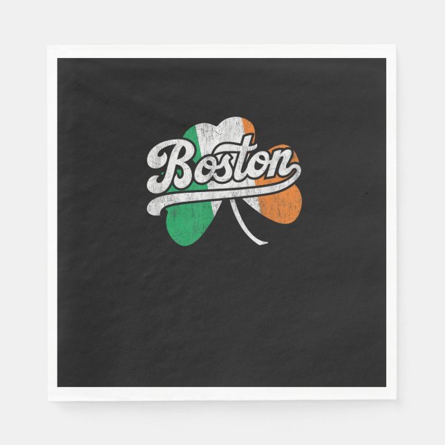Boston Irish T-Shirt T-Shirt Pappersservett (Framsidan)