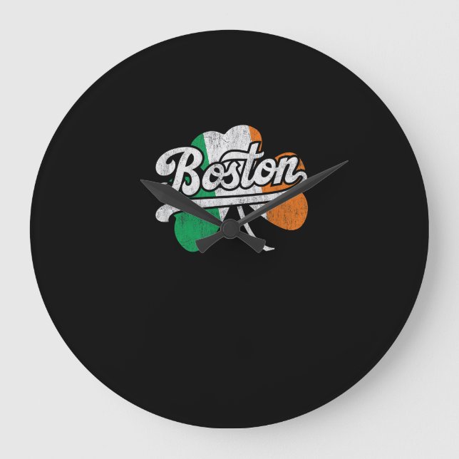 Boston Irish T-Shirt T-Shirt Stor Klocka (Framsida)