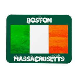 Boston irländska flaggmagnet - Massachusetts souve Magnet
