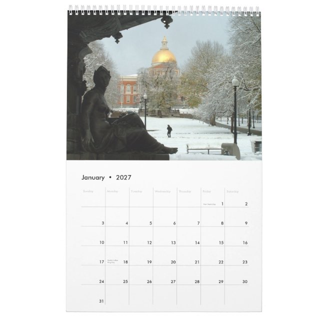 Boston kalender - 2012 (Jan 2027)