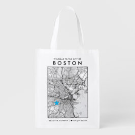 Boston Kärlek Locator | City Karta Bröllop Välkomm Återanvändbar Påse