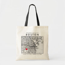 Boston Kärlek Locator | City Karta Bröllop Välkomm