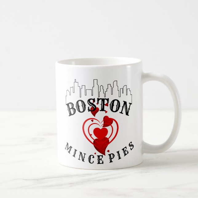 Boston Kärlek Mince Paj Cityscape Kaffemugg (Höger)