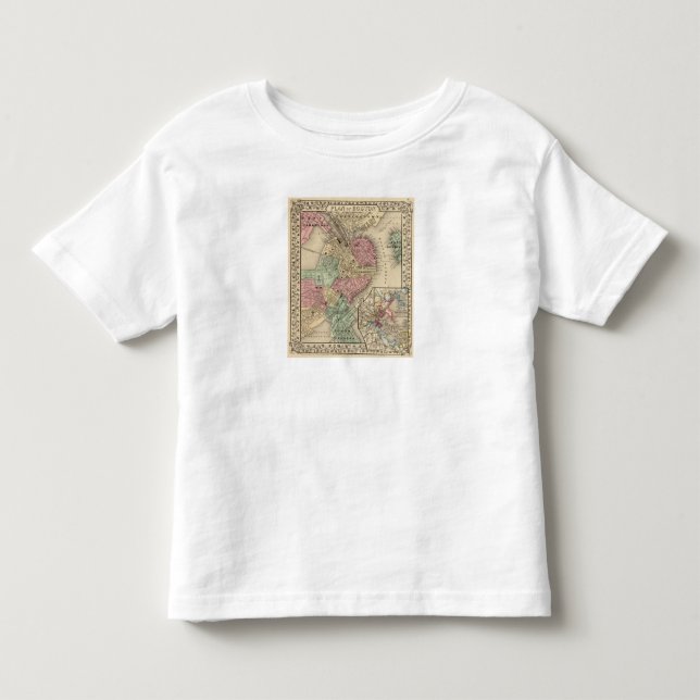Boston karta av Mitchell T Shirt (Framsida)