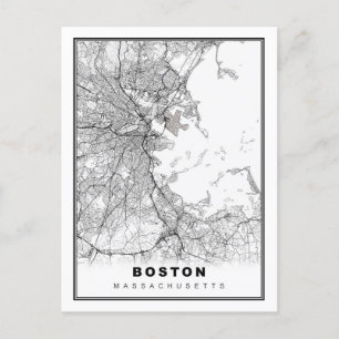 Boston Karta Helg Vykort