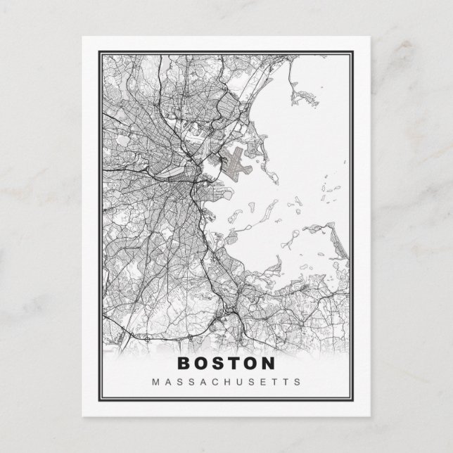 Boston Karta Helg Vykort (Framsida)