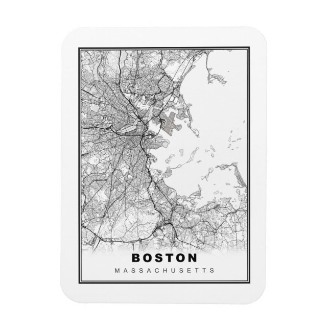 Boston Karta Magnet (Vertikal)