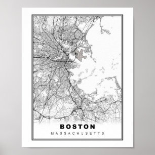 Boston Karta Poster
