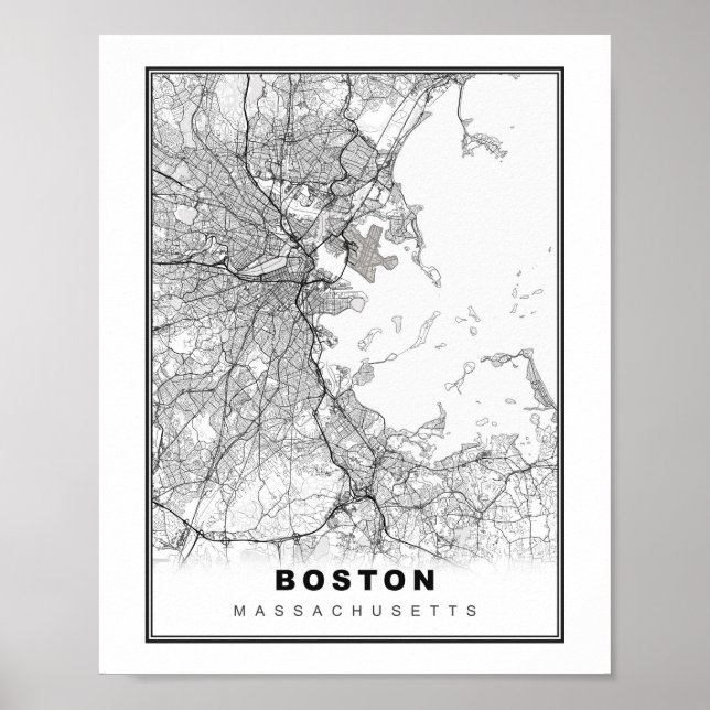 Boston Karta Poster (Framsidan)