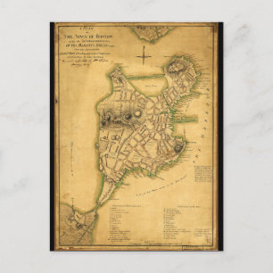 Boston Karta stadsplan (1775) Vykort