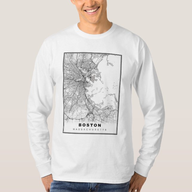Boston Karta T Shirt (Framsida)