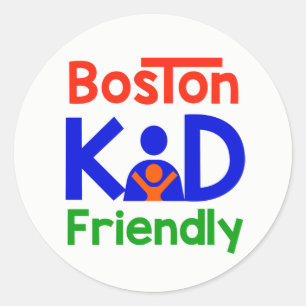 Boston Kid Friendly-klistermärken Runt Klistermärke