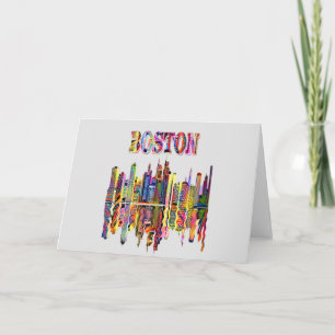 Boston-kortets färgade Cityscape Kort