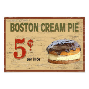 Boston kräm- paj fototryck