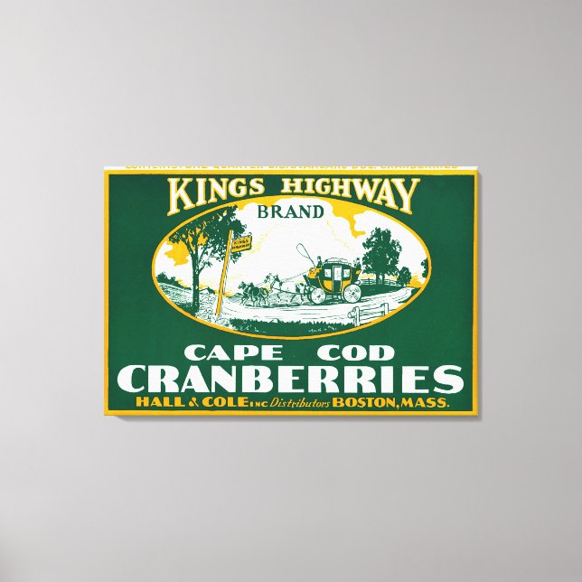 Boston Kung Highway Brand Cranberry Label Canvastryck (Framsida)