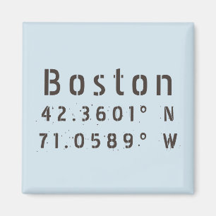 Boston Latitude Longitud Magnet