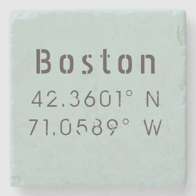 Boston Latitude Longitud Stenunderlägg (Framsidan)