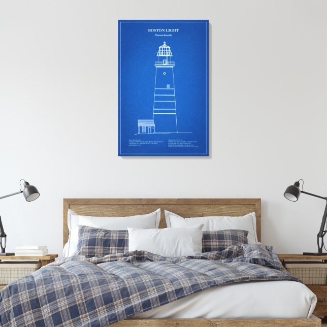Boston Light Lighthouse - Massachusetts – AD Canvastryck (Insitu (sovrum))