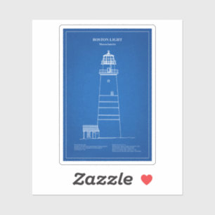 Boston Light Lighthouse - Massachusetts - AD Klistermärken
